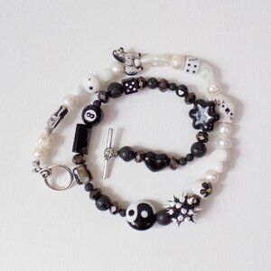 new! handmade beaded choker chunky choker with charms necklace dice aces stars